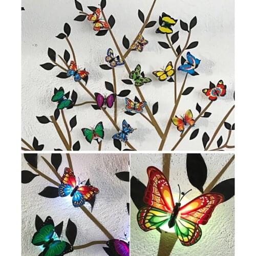 1PC Colorful Luminous LED Butterfly Night Light Lamp Decorative Lamp Wall Stickers Home Room Party Desk Wall Decor Random Color