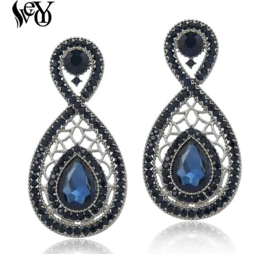 VEYO Round Rhinestone Earrings for Woman 8 word shape Drop Earrings Crystal Earrings Zinc Alloy Lead free nickel free