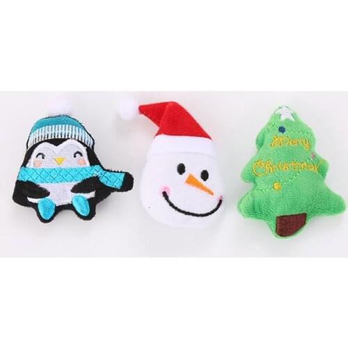 1PCS Cute Christmas Pet Toy Lovely Plush Pet Bite Toy Pet Teething Toy Catnip Toy for Cat