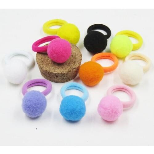 1PCS Pretty Short Hair Ball Elastic Hair Bands Toys For Girls Handmade Bow Headband Scrunchy Kids Hair Accessories For Women
