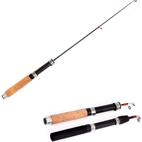 1pcs Mini Telescopic Winter Ice Fishing Rod High Strength Fiberglass Shrimp Fishing Rod Pole 60CM Fishing Tackle Dropshipping