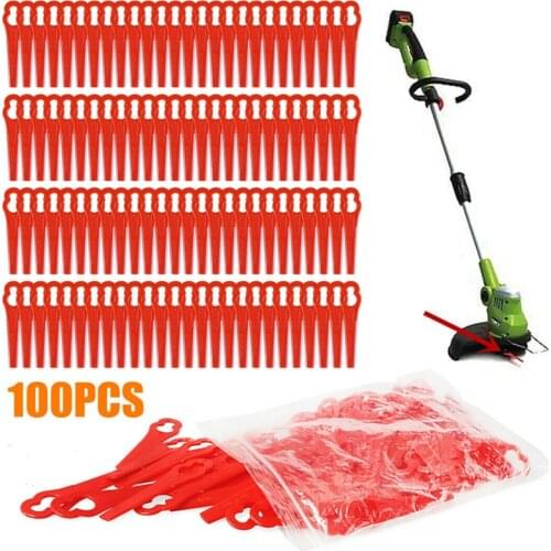 100Pcs/Set Plastic Blade Pendants for Cordless Grass Trimmer Knife Blade Cutter Lawn Trimmer Spare Blade Garden Replacement Tool