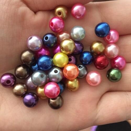100pcs 8mm plastic Pearl Beads Acrylic Spacer Ball Round Beads Fit Jewelry DIY VOK8