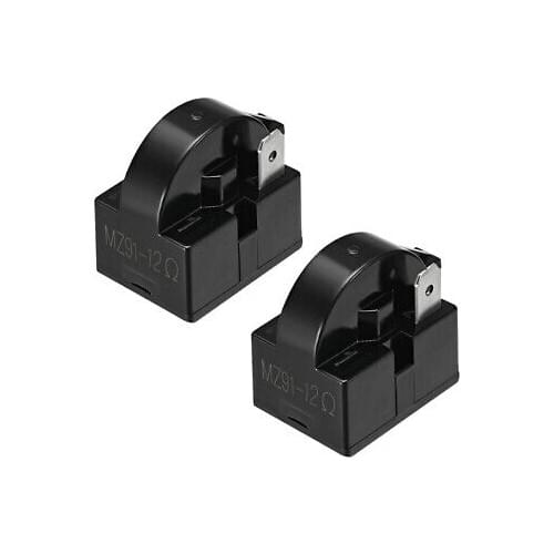 2 Pcs 12 Ohm 1 Pin Refrigerator PTC Starter Relay Black