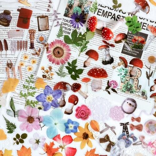 40pcs Plant Flower Mushroom Pet Diary Sticker Scrapbooking Stationery Album Stickers