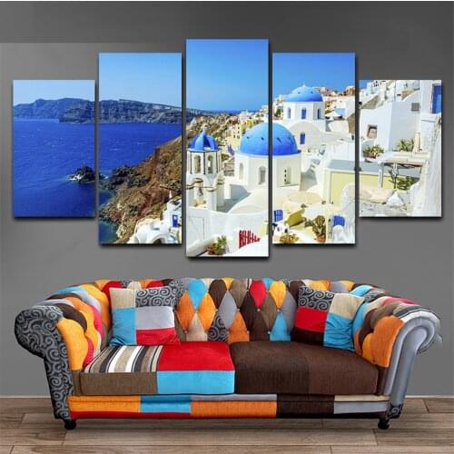 5 pcs Diamond Painting Cross Stitch greece Aegean Sea scenery 5D DIY Full Square Drill Mosaic Diamond Embroidery Decor WW210
