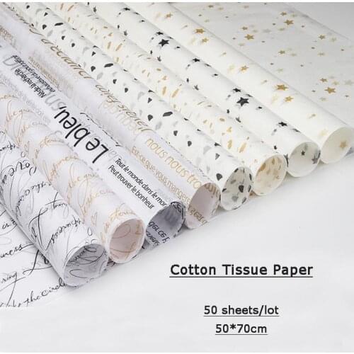 50 Pcs 50*70cm Gift Flower Wrapping Paper Diy Lined Multifunctional Wrapping Paper Towel Home Decoration Festive Party Supplies