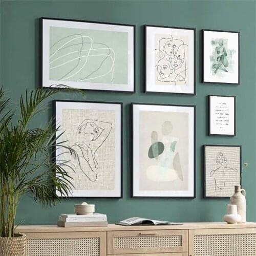 Abstract Line Woman Geometric Body Art Quotes Nordic Poster Wall Art print Canvas Painting Wall Pictures For Living Room Decor