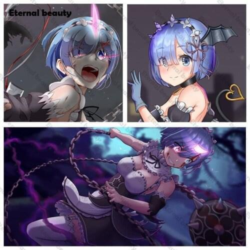 Anime Girl Diamond Art Diamond Painting Cross Stitch Full Drill Embroidery Wall Art Stickers Handmade for Living Room Home Decor