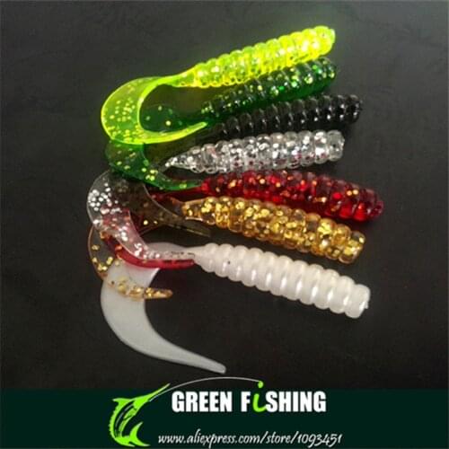 Free shipping 50pcs 5cm super soft silica artificial worm grub bait for fishing lure / soft body maggot lure worm isca bait