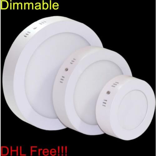 No Cutting Dimmable LED Ceiling Light 9W 15W 25W Surface Mounted Round LED Panel Down Light AC85-265V with driver DHL Free ship