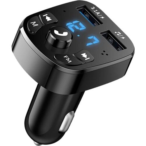 Bluetooth 5.0 Wireless Car kit Handfree LCD FM Transmitter Dual USB Car Charger MP3 Player Music TF Card U disk AUX Player