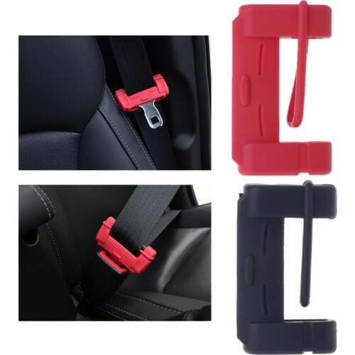 Hot New 1 Pc Universal Silicone Auto Car Seat Belt Buckle Covers Clip Anti-Scratch Cover Case Black/ Red High Quality