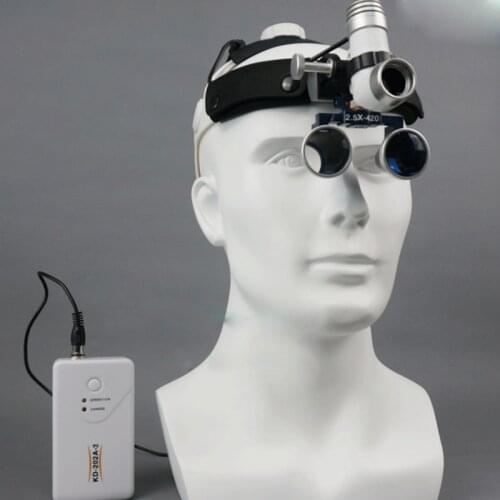 2.5/3.5X420mm Dental Surgical Loupes+3W LED Medical Headlamp Surgical Headlight with Rechargeable Battery