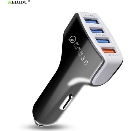 Kebidu Multifunction Car Charger Quick Charge QC 3.0 Car Charger 4 Ports Fast Car phone Charger Phone Car USB Charger