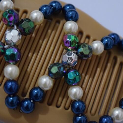 Colorful beads starry sky magic comb 20 pcs/lot professional lady hair accessory dance girl shining comb