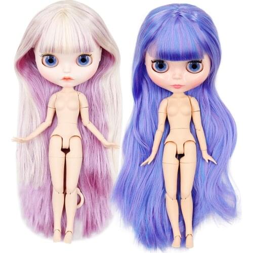 ICY DBS Blyth doll white skin joint body Various long short hair color Straight hair curls girl boy gift toy