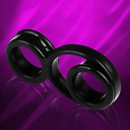 Men 8-Shape Soft PVC Triple Cock Ring Delay Ejaculation Time Penis Lock Extender Can safely delay male erection for a long time