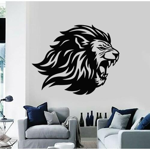 Lions Vinyl Wall Decals Angry Lion Head Predator King Tribal Animal Stickers Wall Sticker Bedroom Kids Room Decor G418