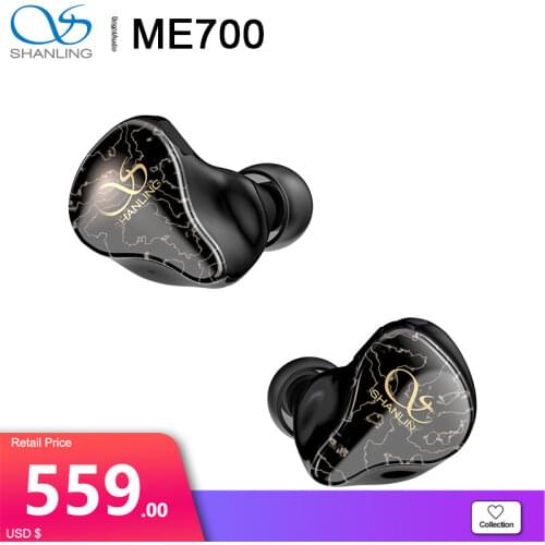 Shanling ME700 1DD+4BA Five Hybrid Driver In-ear Earphone IEM Triple-Bore Design 3D Printed Shell MMCX Octa-core cable
