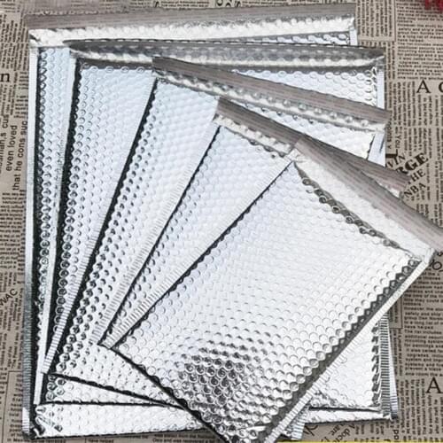 New Arrival 20pcs/Lot Silver Envelope Foil Bubble Mail Bag Bubble Postage Shipping Bags for Packaging