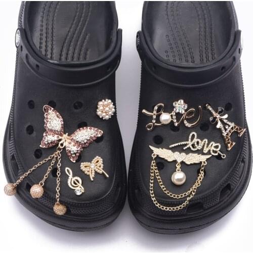 1PCS Metal Bling Charms for Croc Designer JIBZ Accessories Decoration for Clog Shoe Rhinestone Charm for Kids Gift