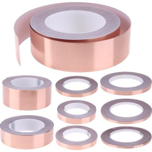5/6mm Single Conductive Adhesive Copper Foil Tape Strip Adhesive EMI Shielding Heat Resist for Electric Guitar