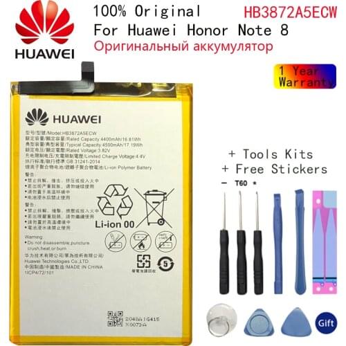 Original huawei HB3872A5ECW Honor Note 8 battery For Huawei Honor Note 8 Smartphone 4500mAh