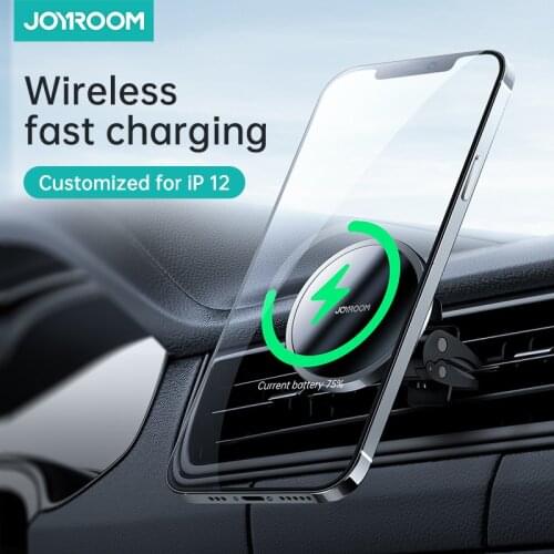 Joyroom 15W Fast Charging Air Outlet Stand For Apple 12 on-Board Magnetic Suction Wireless Charging Navigation Stand
