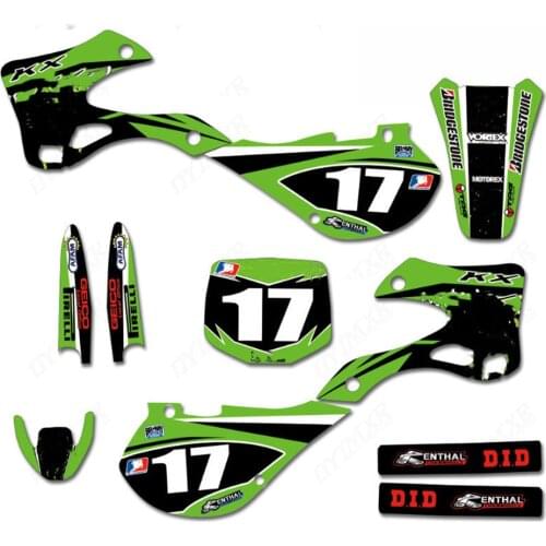 Full set of Stickers Kits KX 125 250KX Customized Numbers Names Graphics Decals For Kawasaki KX125 KX250 1999 2000 2001 2002