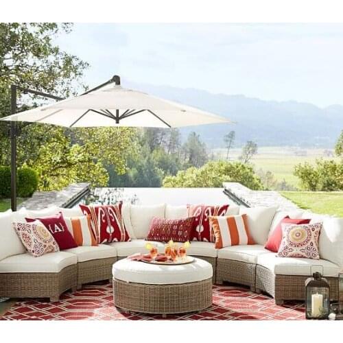 Sigma all weather wicker furniture round sectional sets lounge sofa