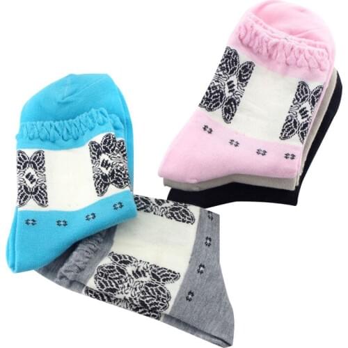 5 pairs / lot spring & autumn cute women socks Lovely fashion lace design style 100% Cotton Womans socks for women girls socks
