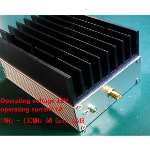 Ultra-wideband RF amplifier HF amplifier linear amplifier 1MHz -to 130MHz 6W 43dB
