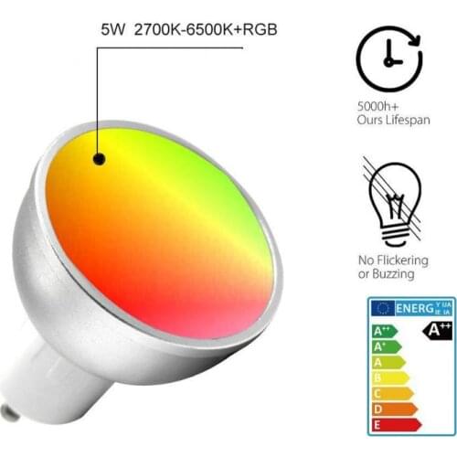GU10 5W WiFi Smart Light Bulb LED Lamp Timing Wake Up Smart Lamp Function Voice Control Work With Alexa Google Home