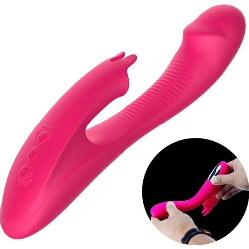 Female Adult Heating Dildo Rabbit Vibrator Oral Clit Licking Vibrator for Women G-spot Clitoris Stimulation Flirting Sex Toys