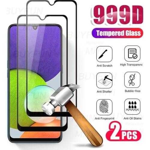 2PCS Full Cover Tempered Glass For Samsung GalaxyA22 Galaxy A22 Sumsung A 22 2021 4G Screen Protector Film SM-A225F/DS 6.4inches