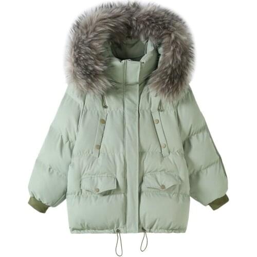 Womens Winter Jackets Hooded Thick Warm Winter Coat Short Down Parkas Female Jacket Big Fur Coat Cotton Padded Jackets