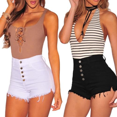 Women Summer Shorts Bottoms High Waist Denim Beach Casual Shorts Ladies Casual Beach Hot Sale