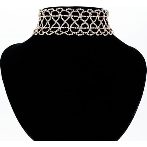 YFJEWE Women New Fashion Full Rhinestone Choker Necklace Woman Crystal Choker Statement Chocker Collar Christmas Jewellery N374