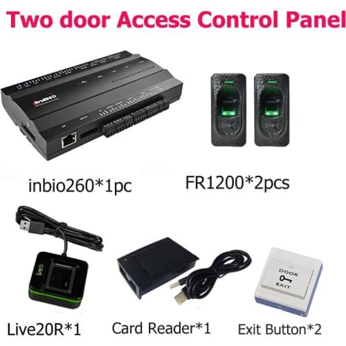 ZK TWO Door INBIO 260 Fingerprint with Card Access Control System Kit