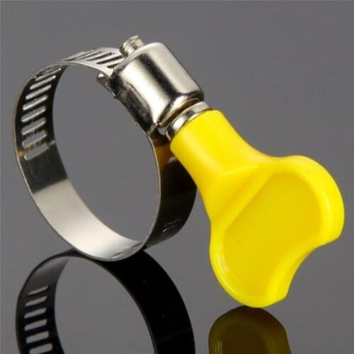 10pcs/lot 3-19mm/16-25mm/19-29mm Type Hose Clamps With handle,Plastic+Metal Hose Clamp Hoop Pipe Clips