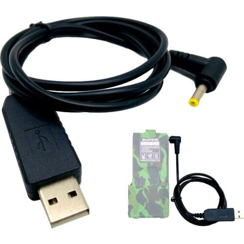 100% Original USB Charge Charging Cable for Walkie Talkie Baofeng UV-5R UV-5re UV-82 BL-5L 3800 mAh Li-on Battery Two Way Radio
