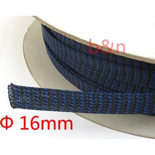 16mm Diameter Fire retardant Three wire encryption weaving flexible PET WEAVING MESH tube Bushings Checkered casing