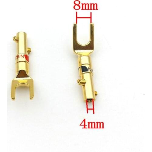 200PCS COPPER Speaker Banana Spade Plug Screw Type Brass Gold Plated ADAPTER Selling