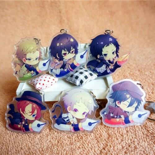 2021 Anime Jewelry Key Holder Bungou Stray Dogs Atsushi Nakajima Acrylic Keychain Figure Ride On Pen Pendant Key Accessories