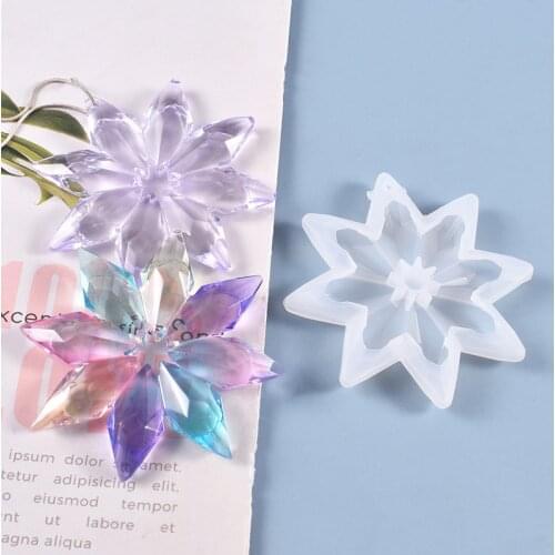 3PCS Crystal Snowflake Pendant Jewelry Silicone Mold For DIY Crystal UV Epoxy Keychains jewelry Decoration Tools for Resin