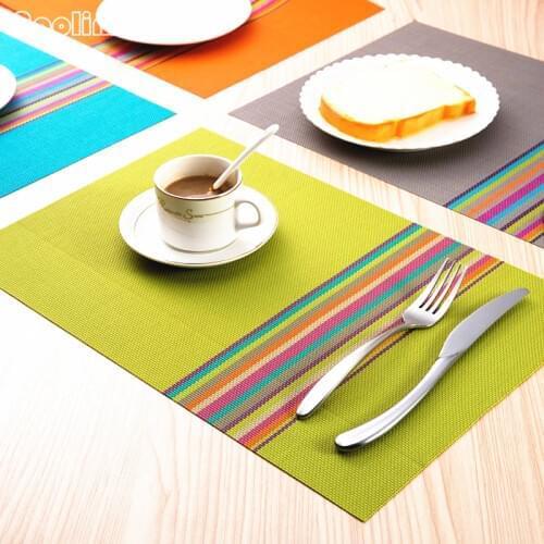 4Pcs/lot PVC Placemat Dining Table Mats Pads Bowl Pad Napkin Kitchen Dining Table Tray Cloth Coasters Waterproof Heat Resistant