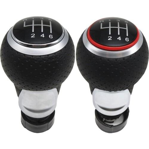 FaroeChi 6 Speed MT Gear Shift Knob Car Gear Shifter For Audi A4 S4 B8 8K A5 8T Q5 8R S Line 2007-2015 Chrome Ring or Red Ring
