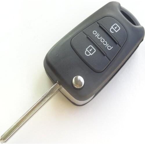 DAKATU 3 Buttons Flip Floding Remote Key Shell Fob For Kia Picanto Fob Car Keys Blank Case Cover New Replacement