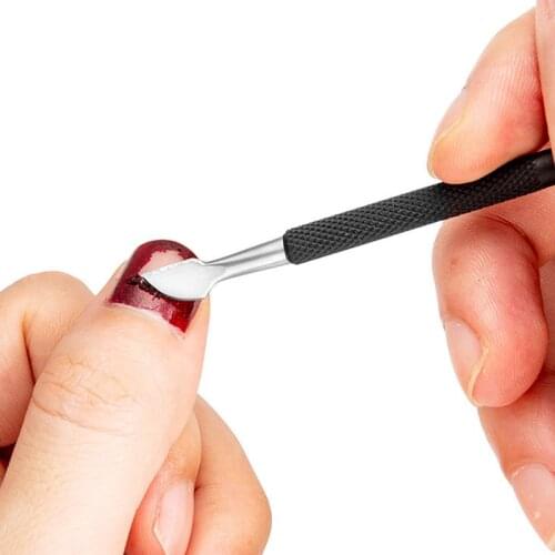 Nail Polish Stainless Steel Double Sided Cuticle Pusher Remover Manicure Nail File Dead Skin Remover Pedicure Nail Care Tool